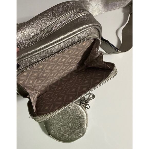 CXL by Christian Lacroix Eve Pebble Camera Bag Pewter Silver NWT w/ Mini Pouch - Picture 12 of 13